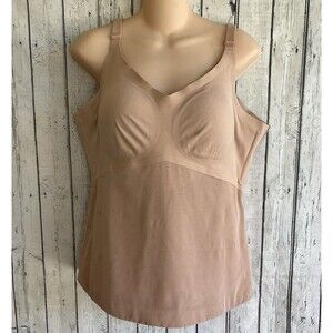 Honeylove Womens LiftWear Cami Size 1X Beige Removable Pads Adjustable Straps